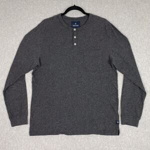 Roark Shirt Mens L Grey Long Sleeve Henley